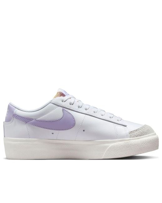 Nike White (Wmns) Blazer Low Platform Lilac Bloom'