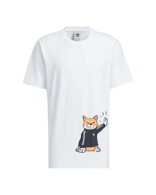 Adidas White Originals Graphic T-Shirts for men