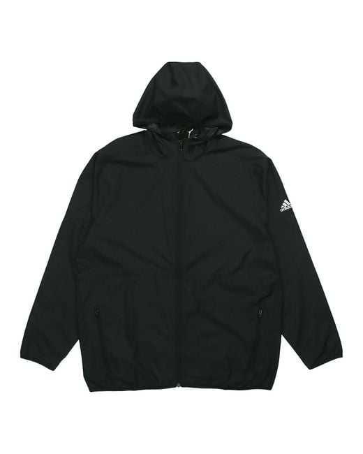 Adidas Black Windbreaker Hooded Jacket for men