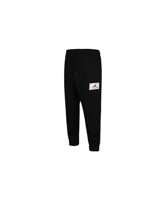 Nike Black Flight Fleece Logo Athleisure Casual Sports Long Pants for men