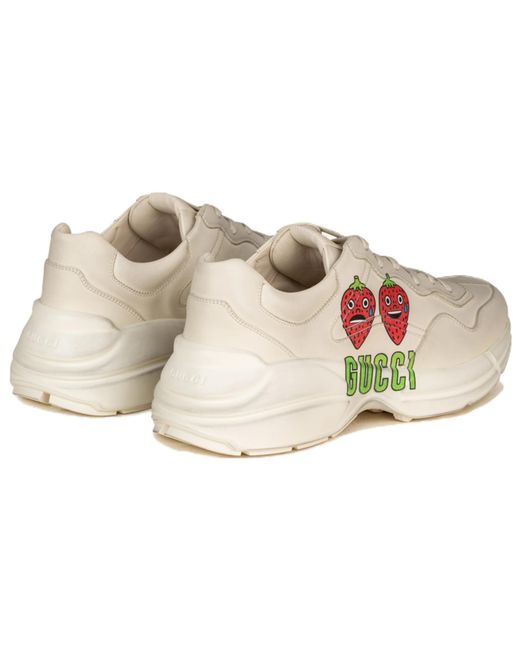 Gucci White Rhyton Gg Apple Sneakers 'Cream' for men