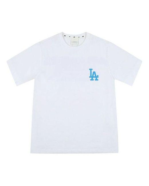 MLB White La Dodgers Los Angeles Dodgers Basic Printing Short Sleeve