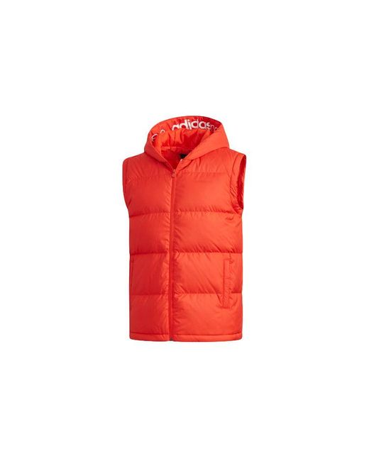 Adidas Red Neo Sports Hooded Detachable Long Sleeves Down Jacket for men