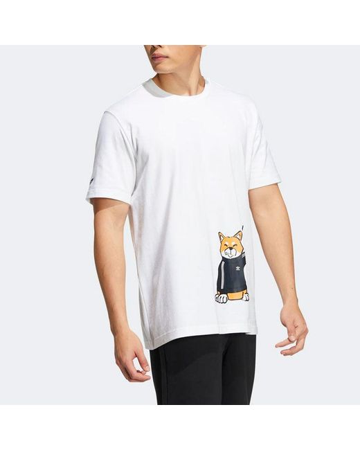 Adidas White Originals Graphic T-Shirts for men