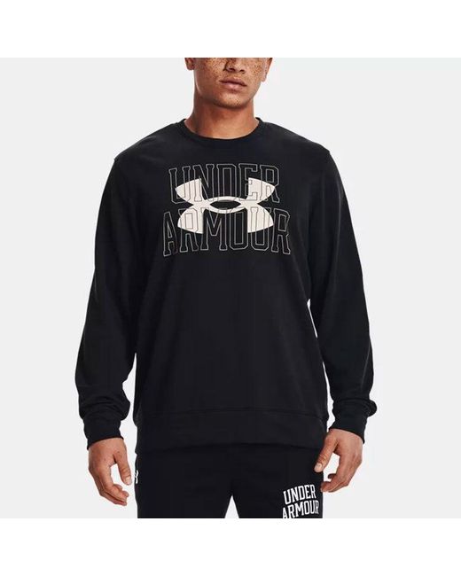 Under Armour Blue Rival Terry Logo Crew Sweatshirt for men