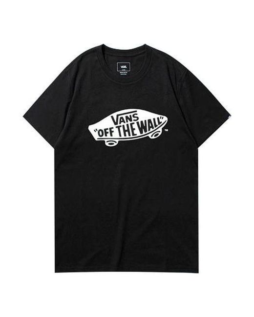 Vans Black Off The Wall Classic Printing Short Sleeve Couple Style for men