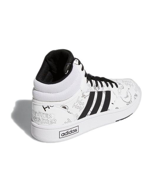 Adidas White Hoops 3.0 Mid for men