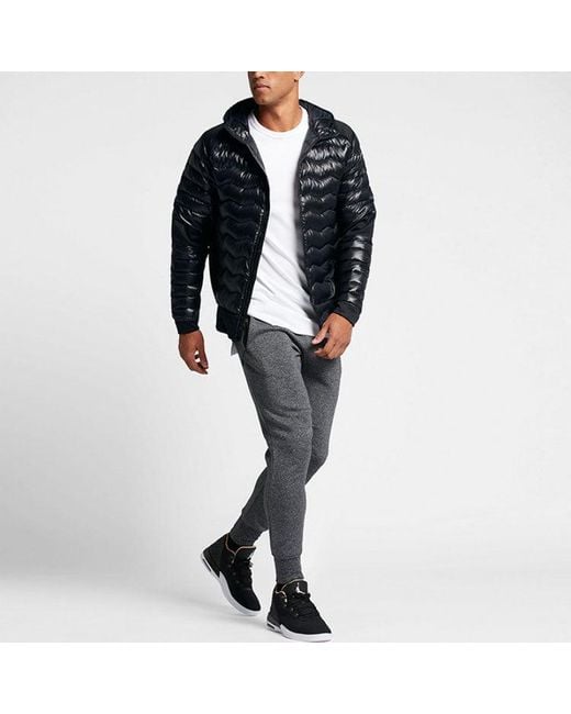 Nike Blue Protection Against Cold Stay Warm Hooded Down Jacket for men