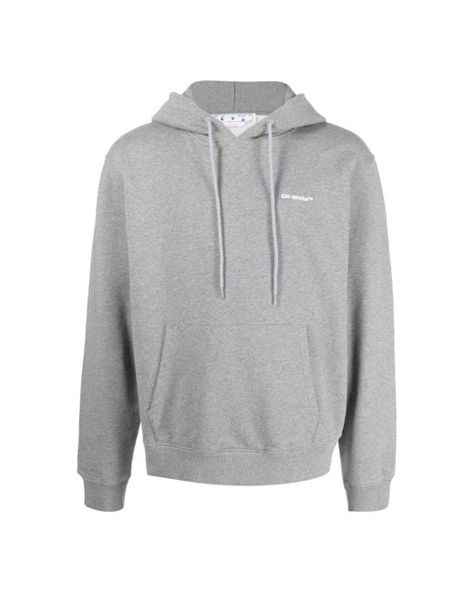 Off-White c/o Virgil Abloh Gray Wave Outline Diagonal Slim Hoodie Marl' for men