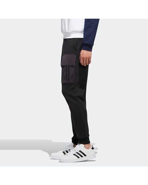 Adidas Black Neo M Ut Tp 1 Knit Bundle Feet Fleece Lined Sports Long Pants for men