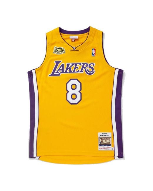 Mitchell & Ness Yellow Nba Kobe Bryant Los Angeles Lakers 2000/01 Jersey #8 for men