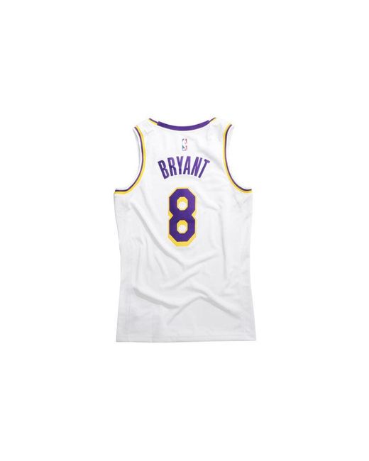 Nike White Nba Basketball Sports Jersey Vest Sw Fan Edition Lakers Home 8 for men