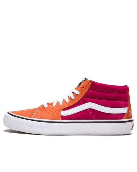 Vans Red Supreme X Sk8-Mid Pro 'Corduroy Croc' for men