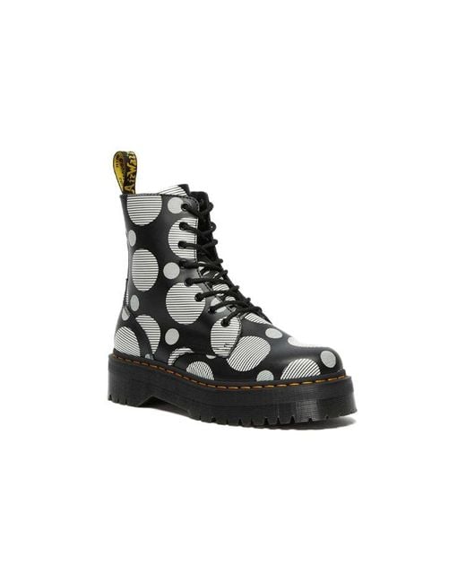 Dr. Martens Black (Wmns) Jadon Polka Dot Smooth Leather Platform Boots