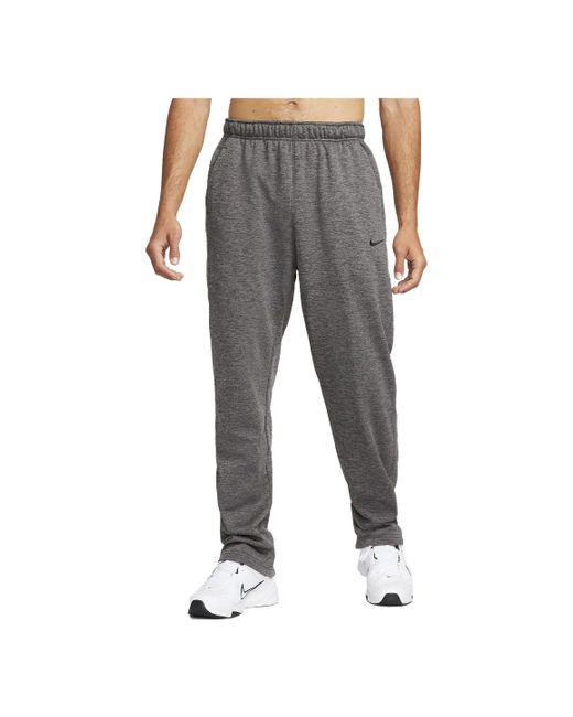 Nike Gray Therma-Fit Open Hem Fitness Pants 'Dark' for men