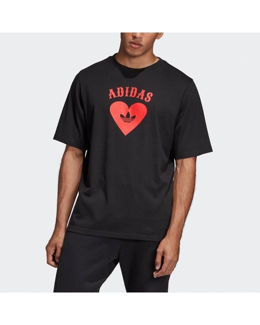 Adidas Black Originals V Day Tee Casual Sports Love Breathable Short Sleeve for men