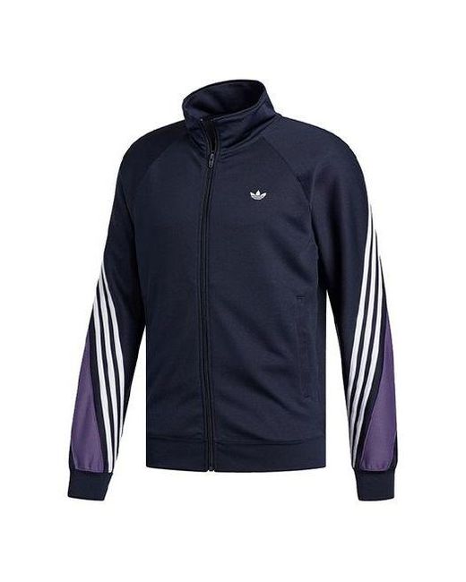 Adidas Blue Originals Stand Collar Casual Sports Jacket for men