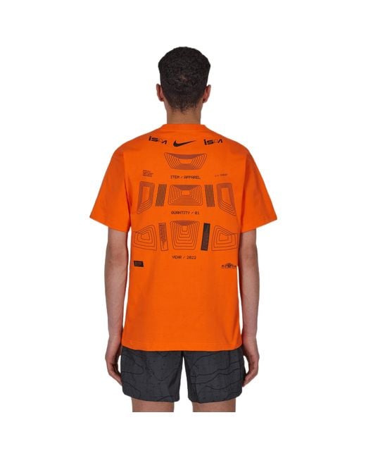 Nike Orange Nrg Ispa Graphic Tee for men