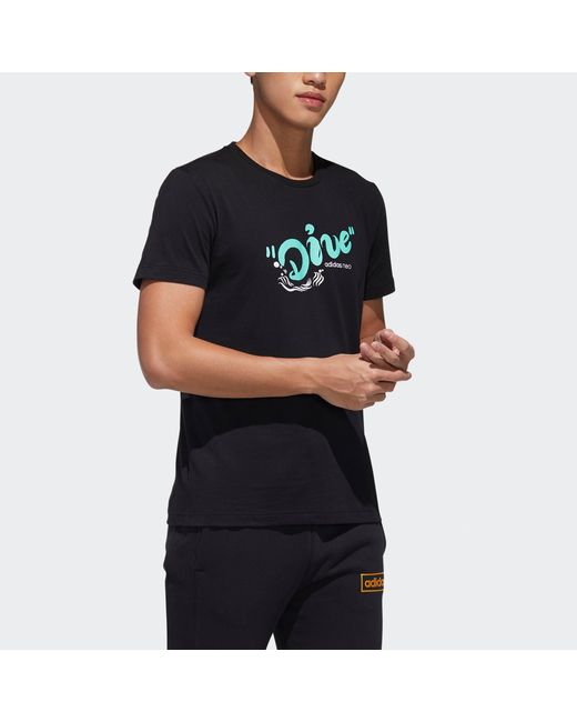 Adidas Black Neo M Pnda 3Sgrx T Printing Pattern Sports Short Sleeve for men