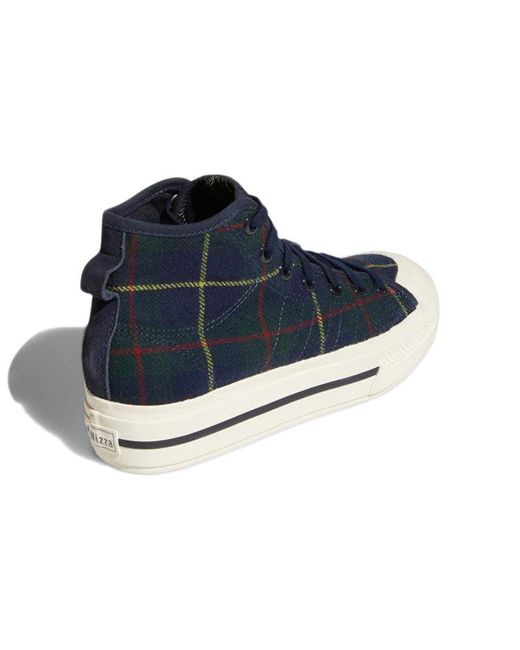Adidas Blue (Wmns) Nizza Rf Platform Mid 'Plaid'