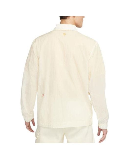Nike Natural Retro Embroidered Daisy Long Sleeves Autumn Coconut Milk Shirt for men