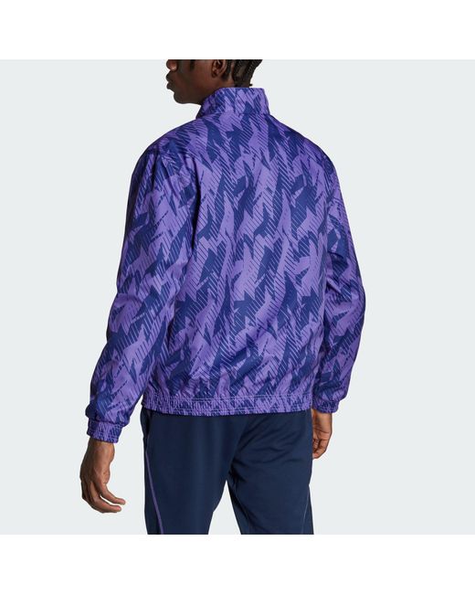 Adidas Blue Argentina Anthem Jacket Sports Soccer Running Top for men