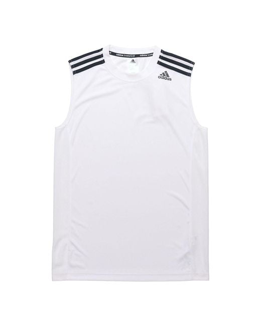 Adidas White All World Sl Basketball Sports Vest for men