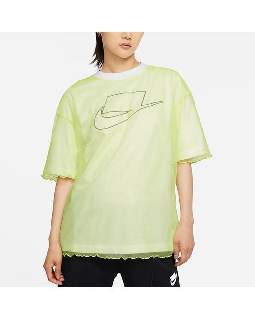 Nike Green (Wmns) As Sportswear Tulle Ss Top Sportswear Tee