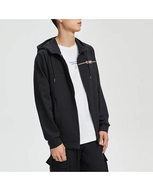 Li-ning Black Way Of Wade Logo Full Zip Hooded Jacket for men