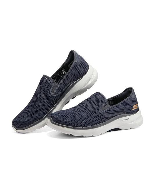 Skechers Blue Go Walk 6 Shoes 'Dark' for men