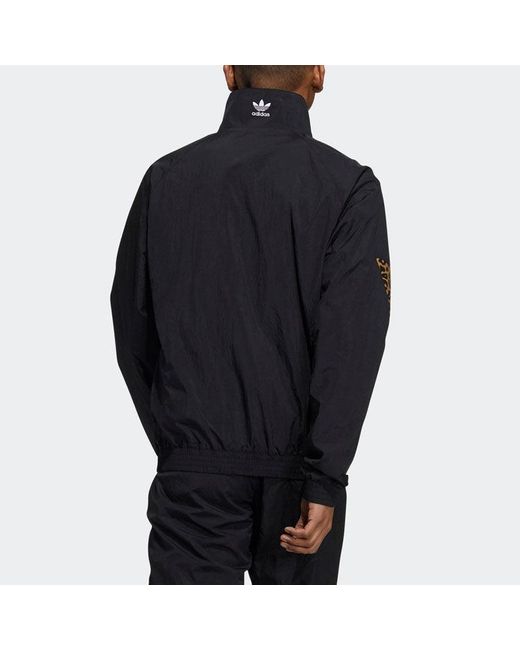Adidas Black Originals Atm Tt Stand Collar Athleisure Casual Sports Jacket for men