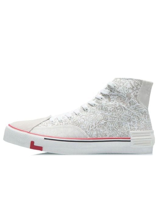 Li-ning White Weiwu Canvas Hi Shoes for men