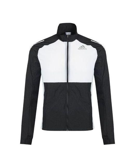 Adidas Black Otr Track Jkt Running Colorblock Sports Stand Collar Jacket for men