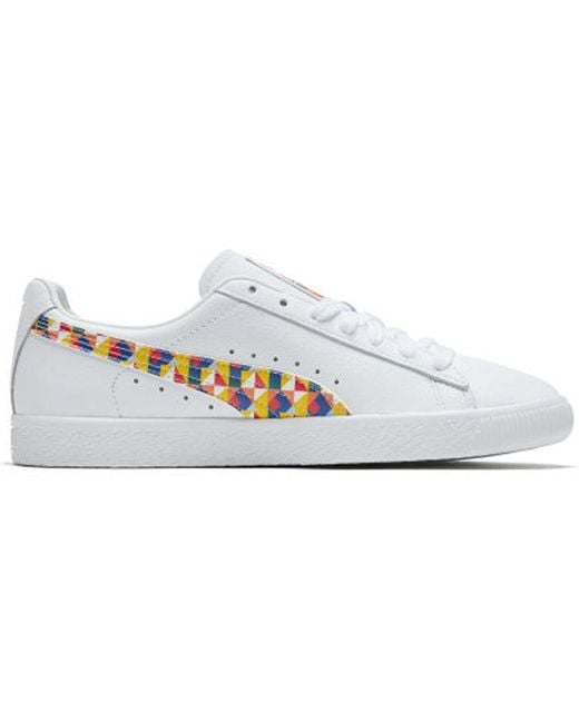 PUMA White Clyde Graffiti Retro Casual Skateboarding Shoes for men