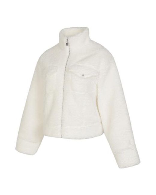 Nike White (Wmns) Fuzzy High Pile Fleece Jacket Asia Sizing 'Sail'