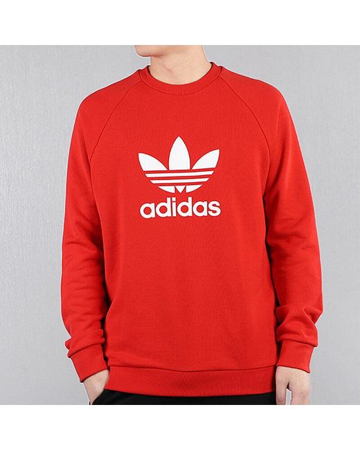 Adidas Red Originals Trefoil Crew Pullover Sports for men
