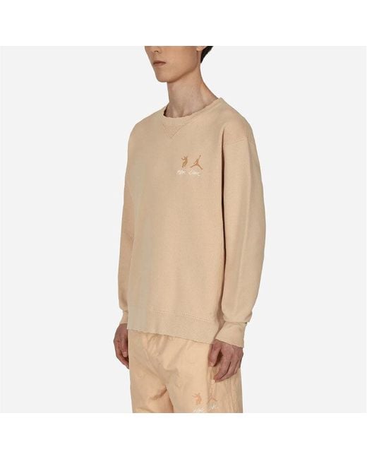 Nike Natural X Union Crossover Logo Solid Color Sleeve Sports Round Neck Asia Edition Khaki for men