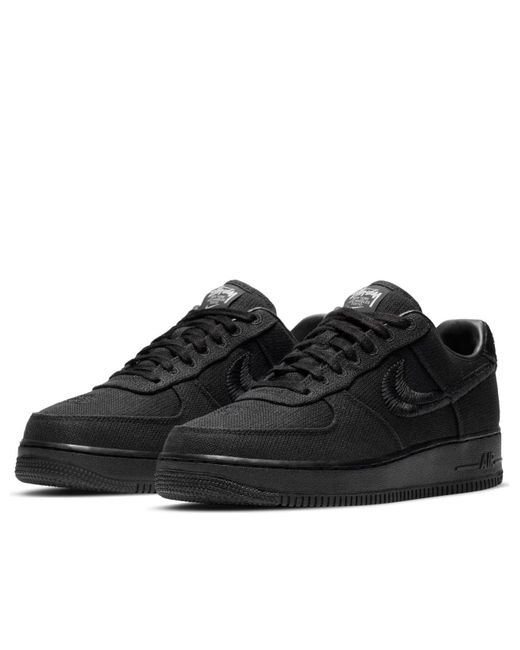 Nike Black X Stussy Air Force 1 Low 'Triple' for men