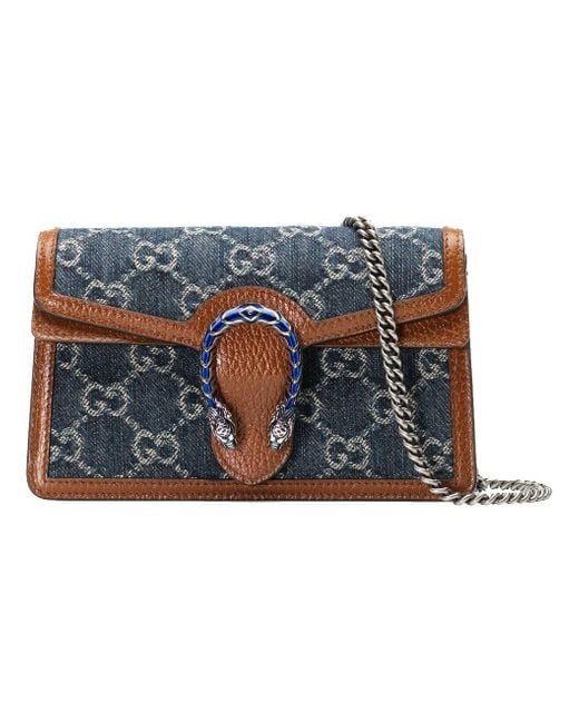 Gucci Blue (Wmns) Dionysus Logo Denim Messenger Bag Retro