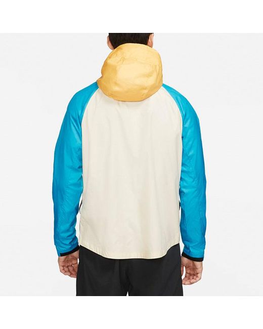 Nike Blue Windrunner Contrast Windproof Casual Hooded Jacket For for men