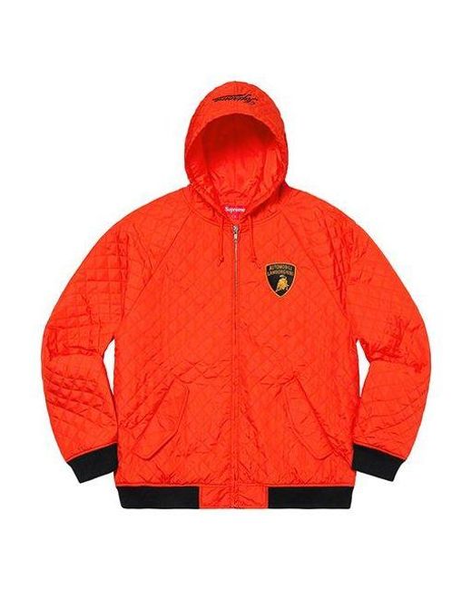 Supreme Red X Automobill Lamborghini Hooded Work Jacket for men