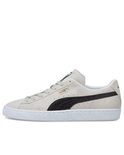 PUMA White Suede Croc Retro Casual Skateboarding Shoes for men