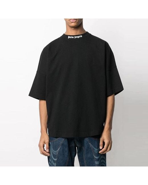 Palm Angels Black Classic Logo Over Tee for men