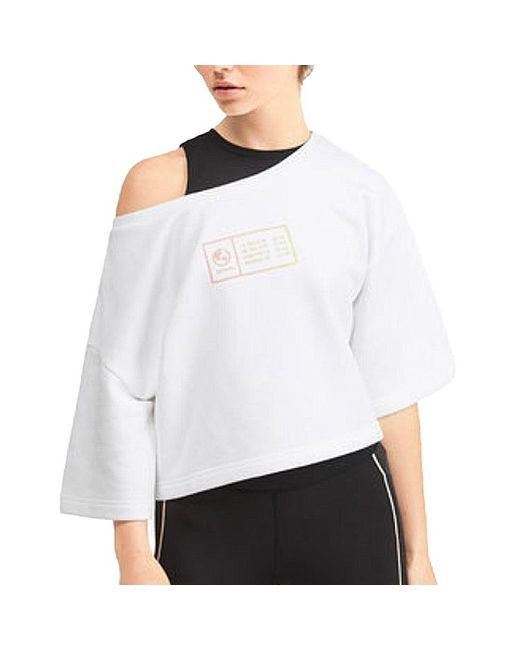 PUMA White (Wmns) Alphabet Printing Pullover