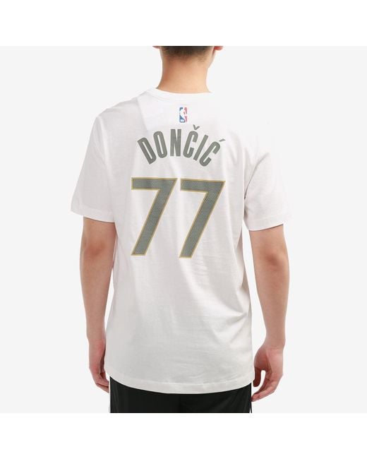 Nike White X Nba Crossover Dallas Mavericks Doncic No. 77 T-Shirt for men