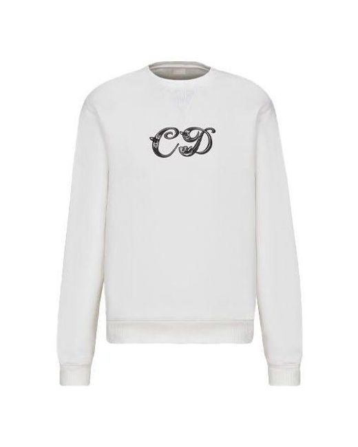 Dior White X Kenny Scharf Cd Embroidery Crew for men