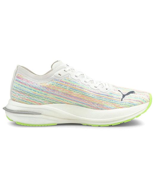 PUMA White Deviate Nitro Spectra Running Trainers