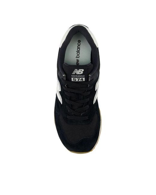 New Balance Black 574 Gum' for men