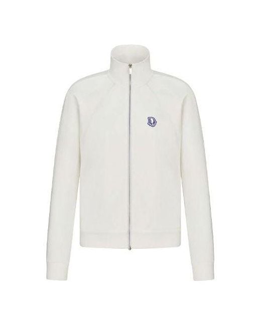 Dior White Fw21 Knit Sports Jacket for men