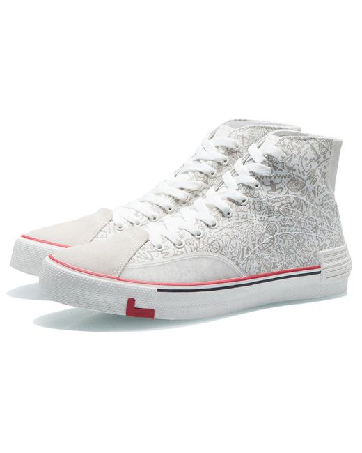 Li-ning White Weiwu Canvas Hi Shoes for men